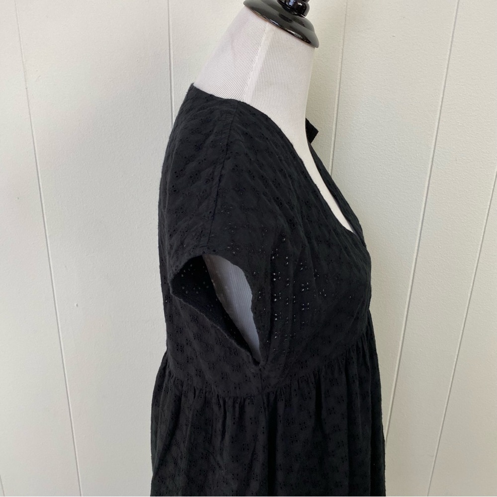 Wilfred Aritzia Womens Black V Neck Misha Dress Small Eyelet Lace Mini /Babydoll - Picture 14 of 16